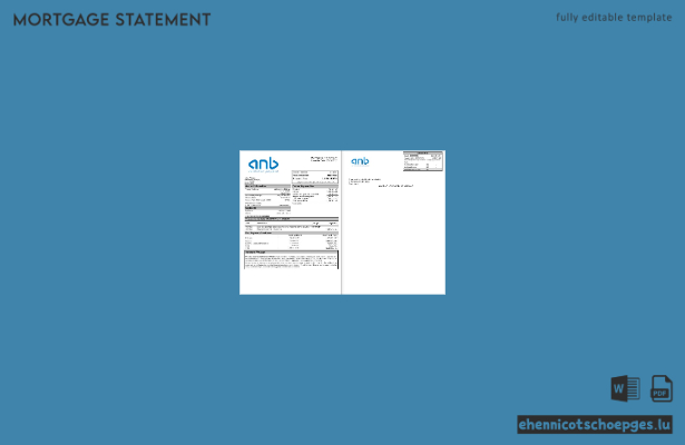 Saudi-Arabische Nationalbank (ANB) – Hypothekenabrechnung in Word- und PDF-Formaten (Beispielvorschau)